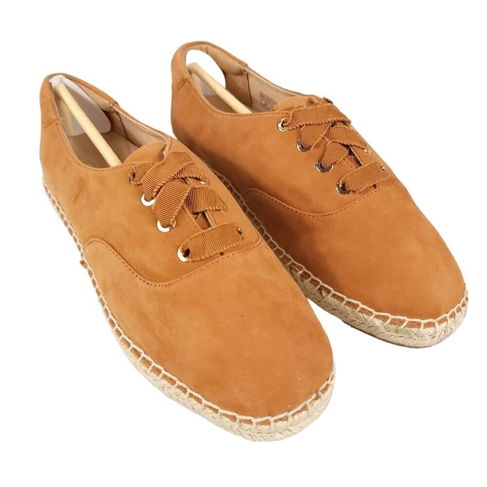 Vionic Lace Up Espadrille Flats Coast Sandy Suede Orthotic - Picture 2 of 11